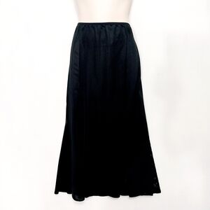 🔵BOGO FREE🔵 Vintage Half Slip Black w Lace Panels Sz L